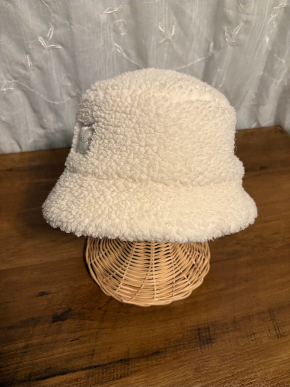 T/ALA cream sherpa fleece bucket hat
